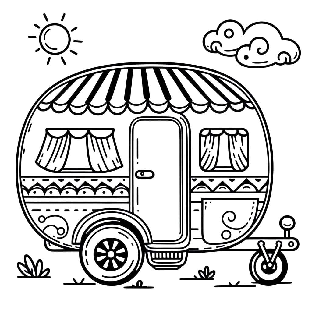 Wohnwagen zum Ausdrucken zeichnen