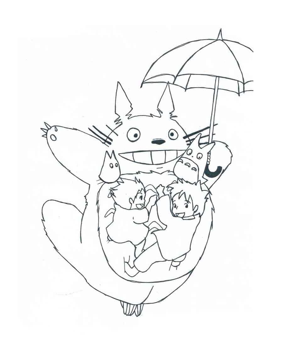 Zeichne Totoro einfach