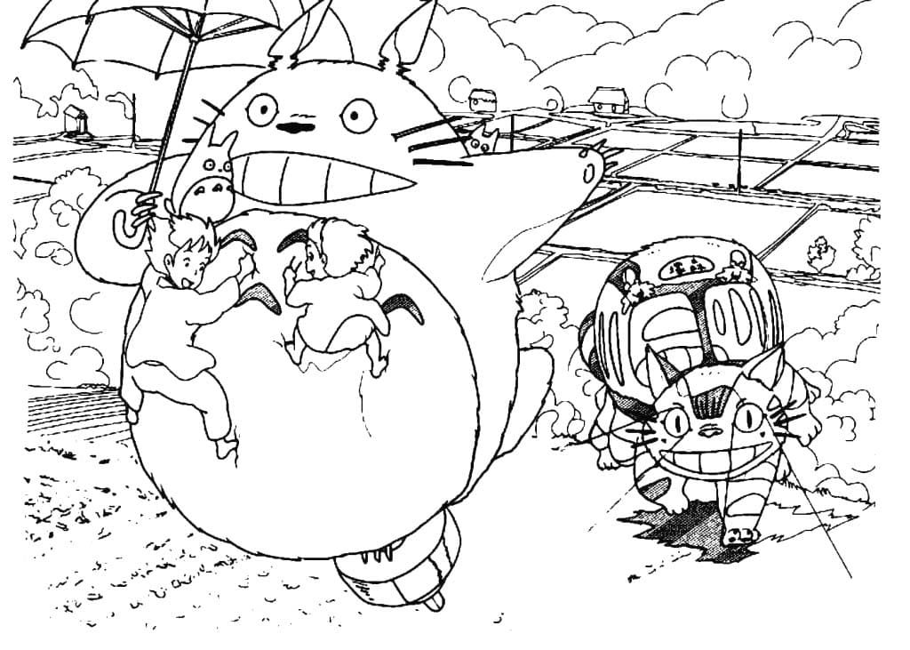 Zeichne Totoro für Kinder