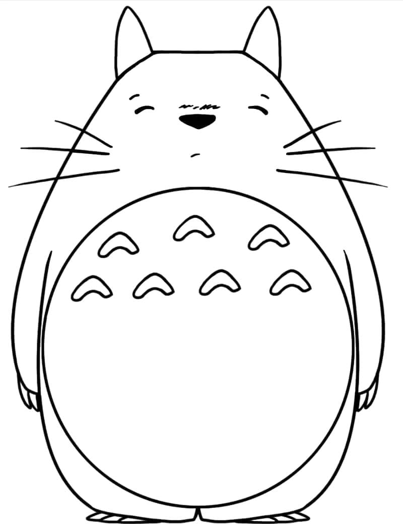 Zeichne Totoro kostenlos für Kinder
