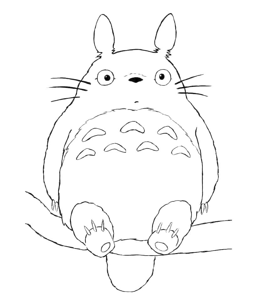 Zeichne Totoro kostenlos zum Ausdrucken für Kinder