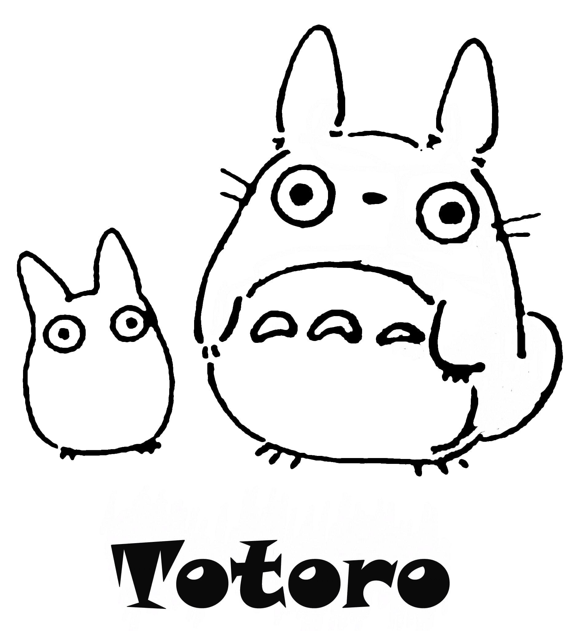 Zeichne Totoro kostenlos zum Ausdrucken