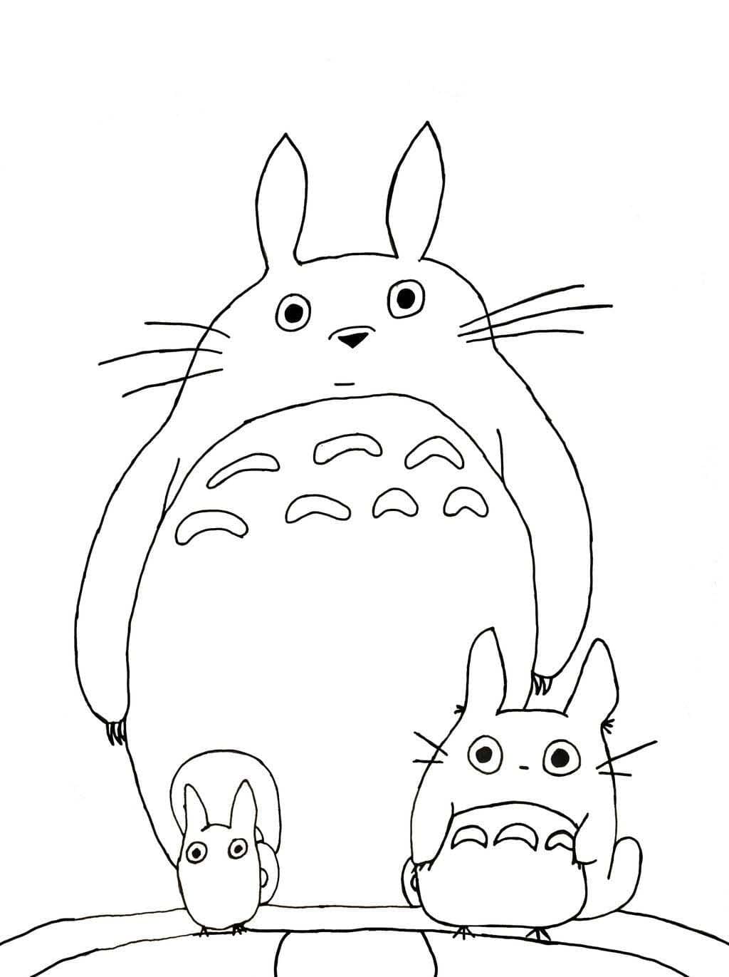 Zeichne Totoro zum Ausdrucken