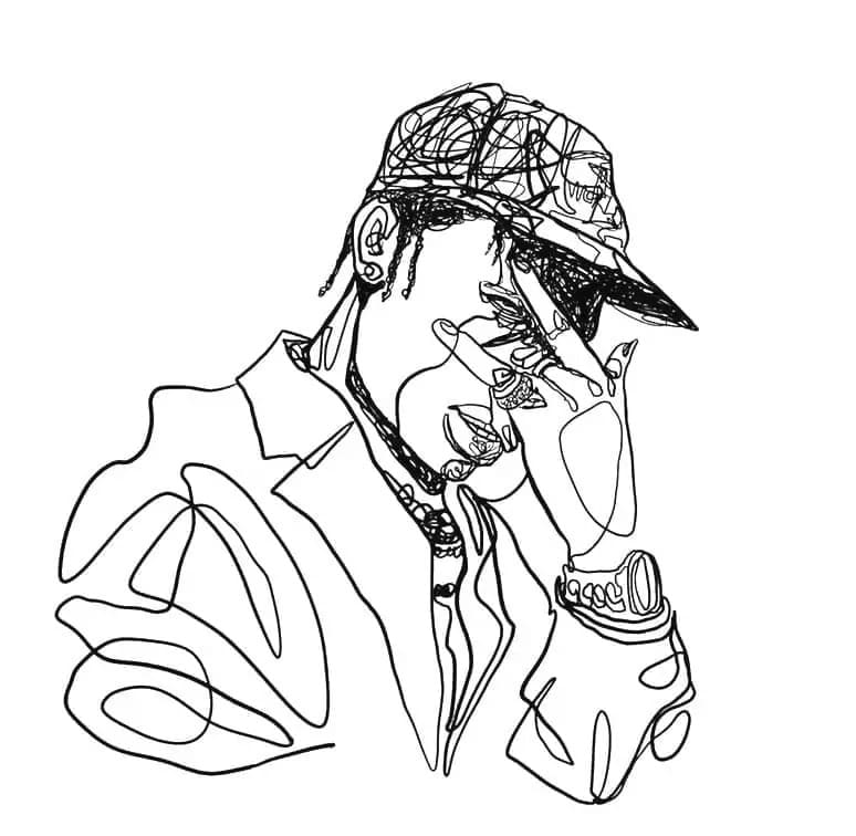 Zeichne Travis Scott 1