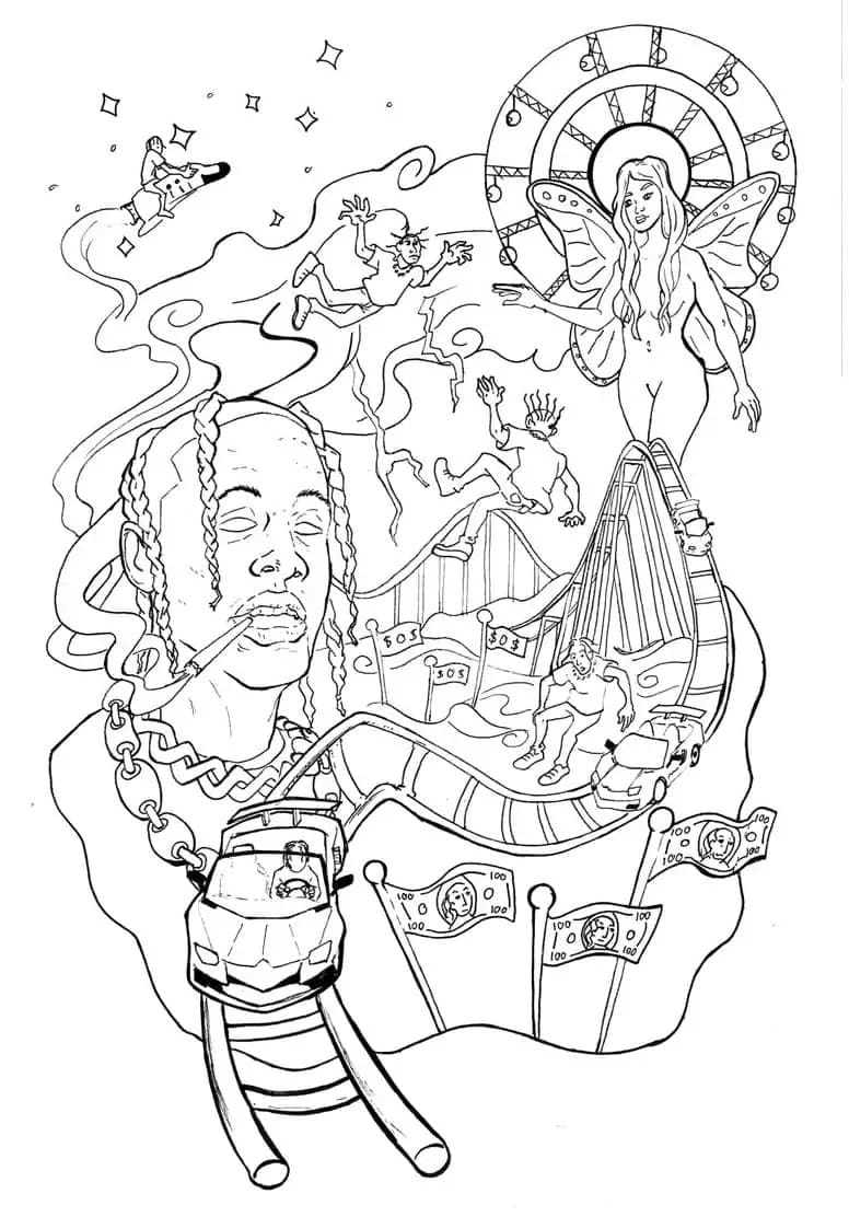 Zeichne Travis Scott 3
