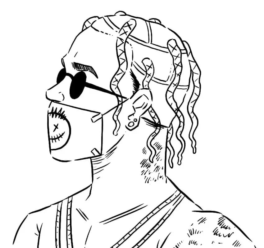 Zeichne ein Bild von Travis Scott