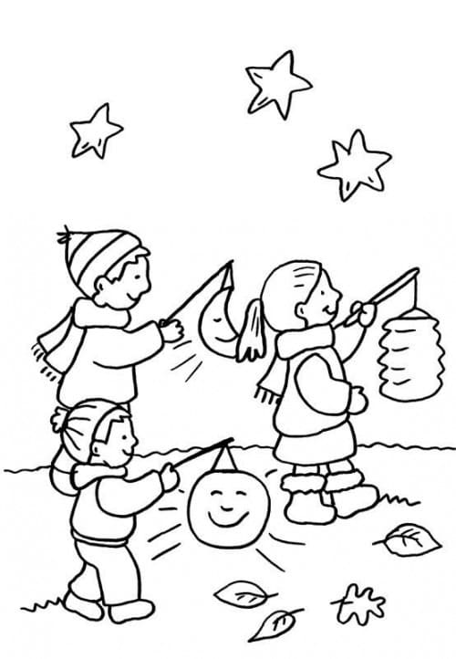 Ausmalbilder Laternenumzug