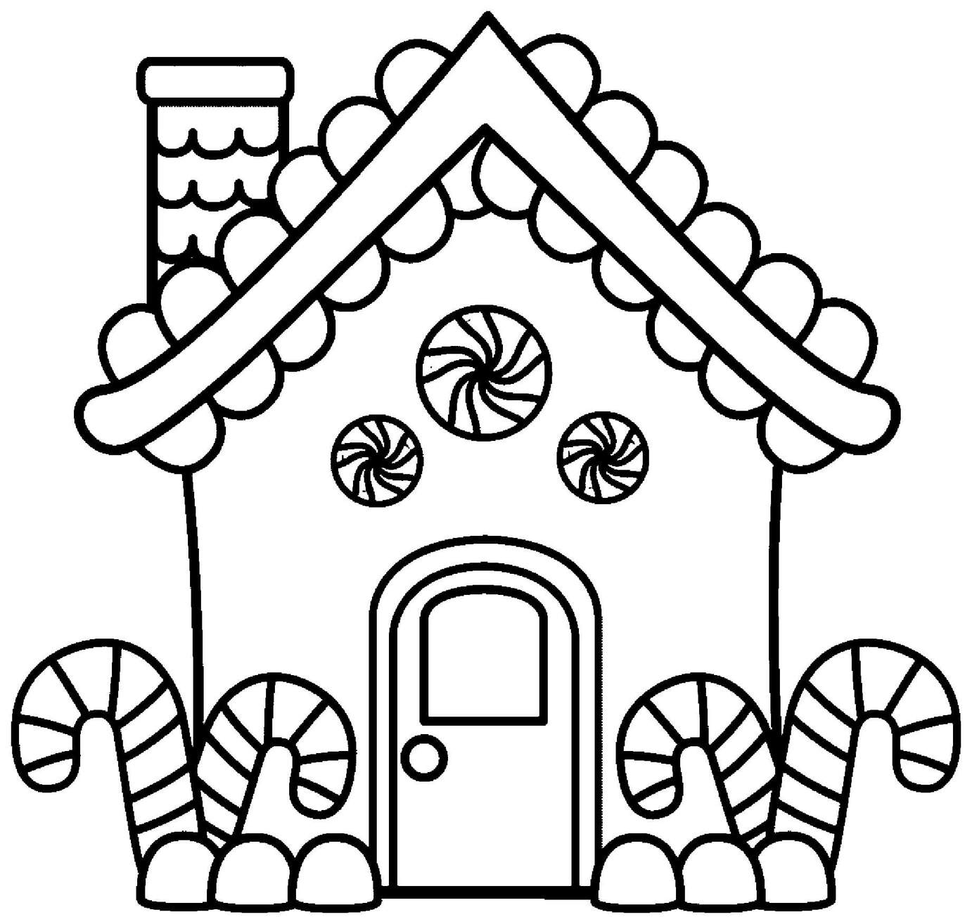 Zeichnen Lebkuchenhaus kostenlos ausdruckbar