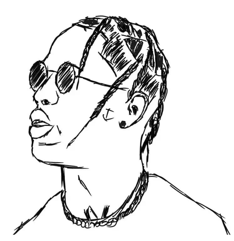 Zeichnen Sie Travis Scott leicht