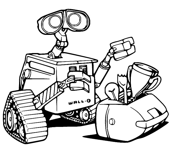 Zeichnen Sie Wall-E kostenlos für Kinder