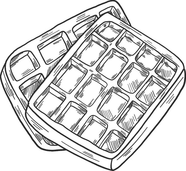 Zeichnen Waffeln Drucken