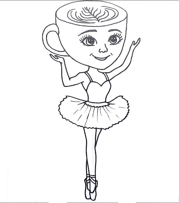 Zeichnung Ballerina cappuccina aus Italian Brainrot