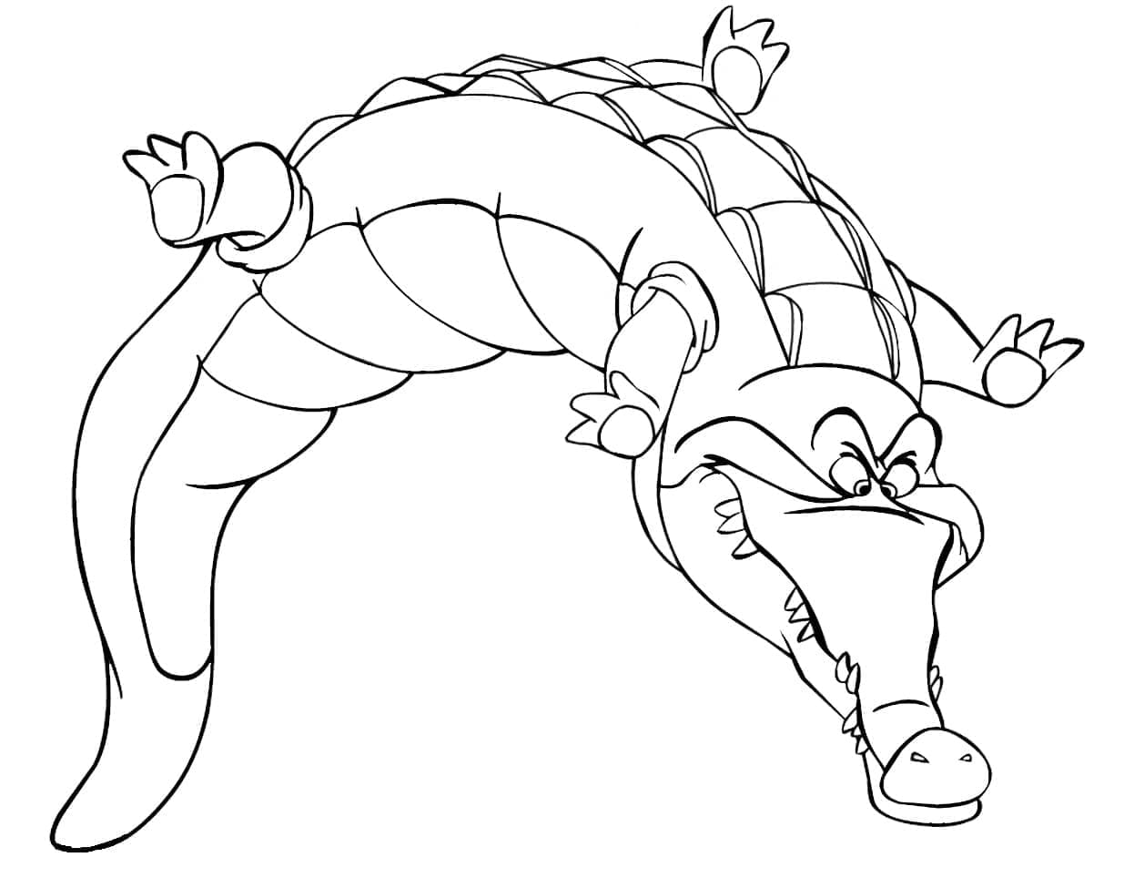 Zeichne Krokodil Tick Tock aus Peter Pan