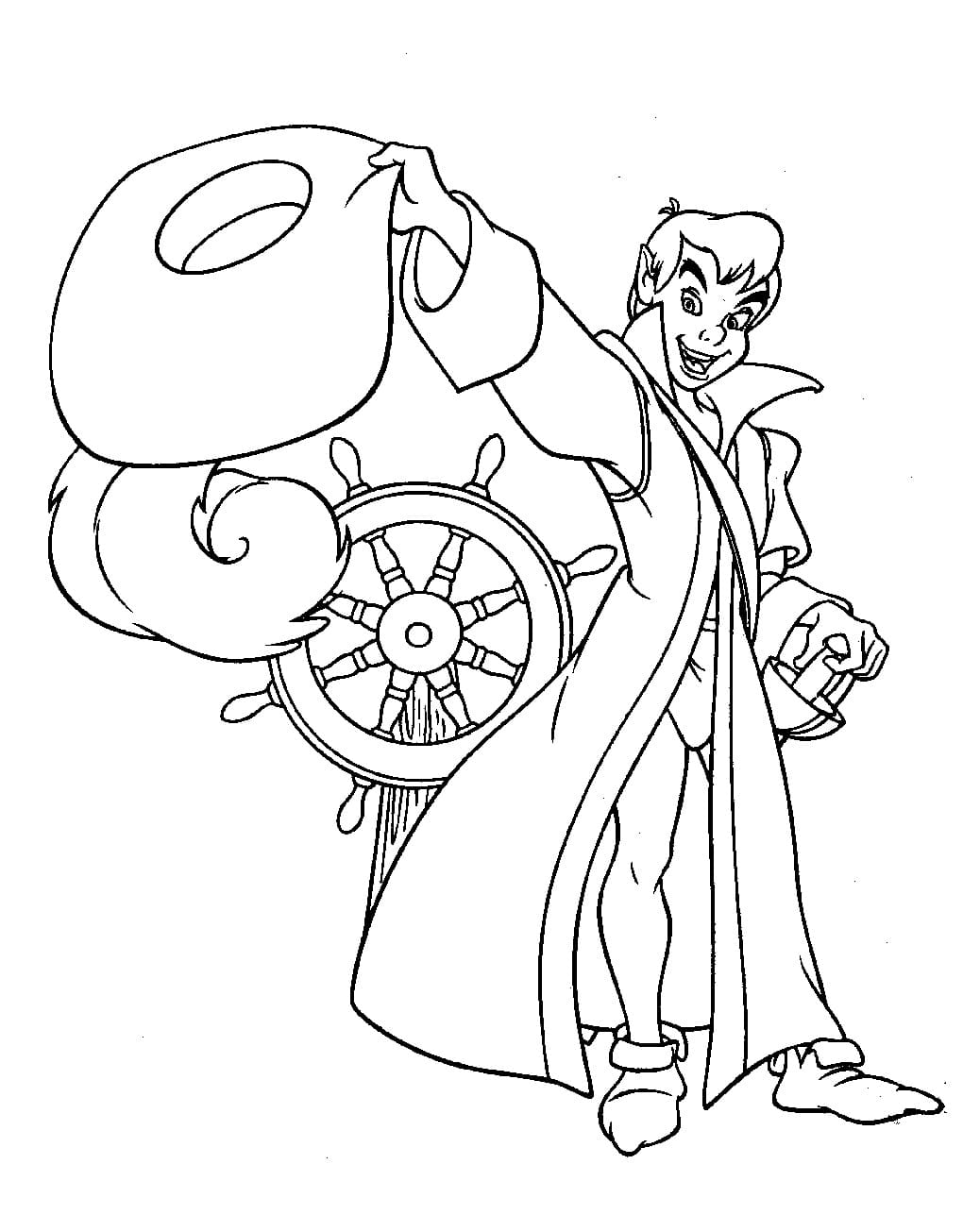 Zeichne Peter Pan der Kapitän