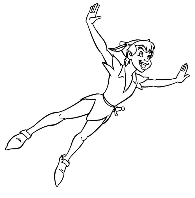 Zeichne Peter Pan im Flug