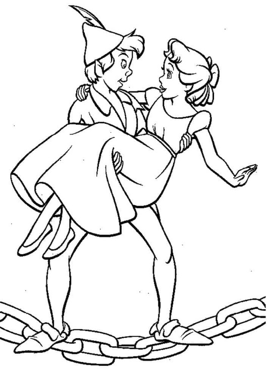 Zeichne Peter Pan und Wendy