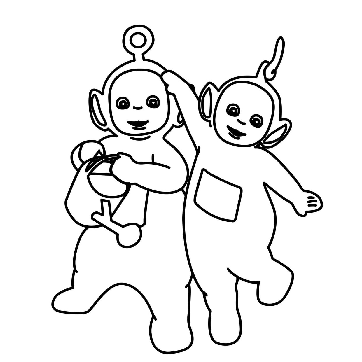 Zeichne Po und Laa-Laa aus Teletubbies