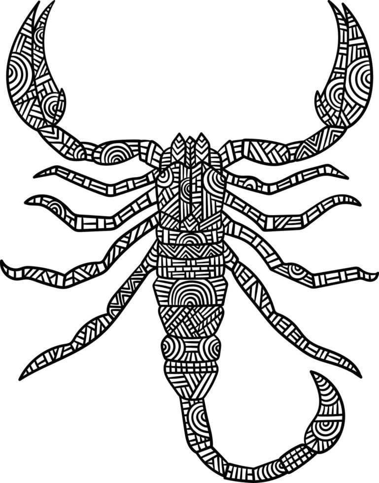 Zeichne Skorpion Mandala