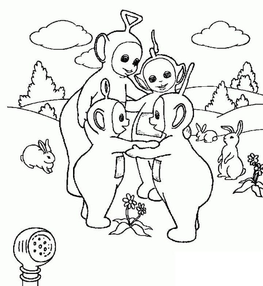 Zeichne Teletubbies Figuren