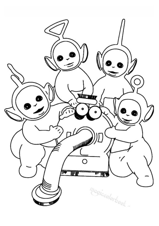 Zeichne Teletubbies mit Noo-Noo