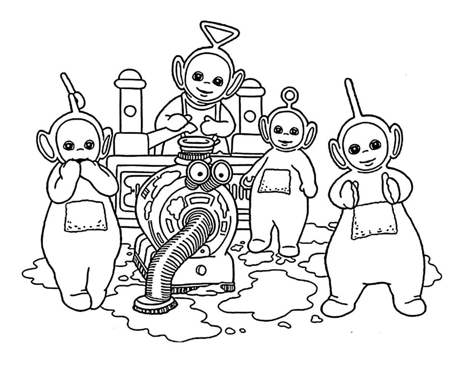 Zeichne Teletubbies und Noo-Noo