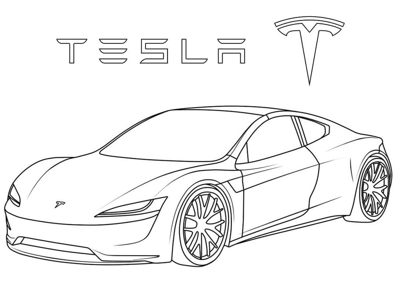 Zeichne Tesla Roadster 2 0