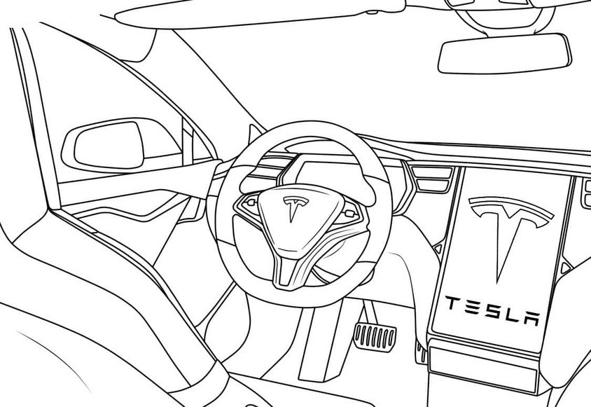 Zeichne Tesla cool