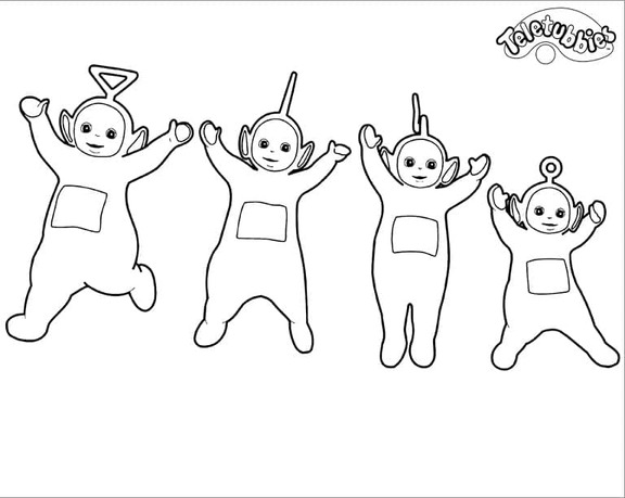 Zeichne Tinky Winky, Dipsy, Laa-Laa und Po