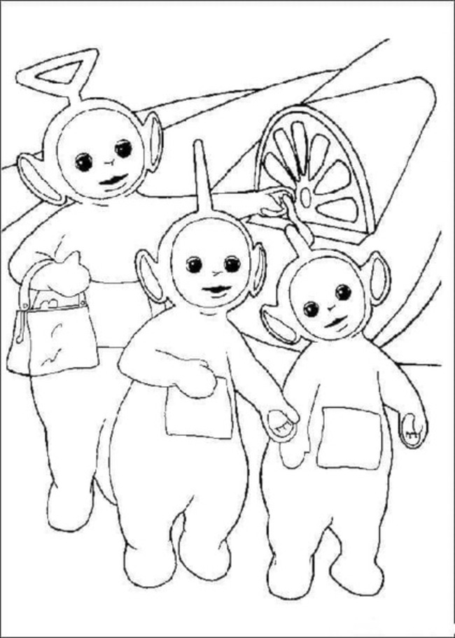 Zeichne Tinky Winky, Dipsy und Laa-Laa