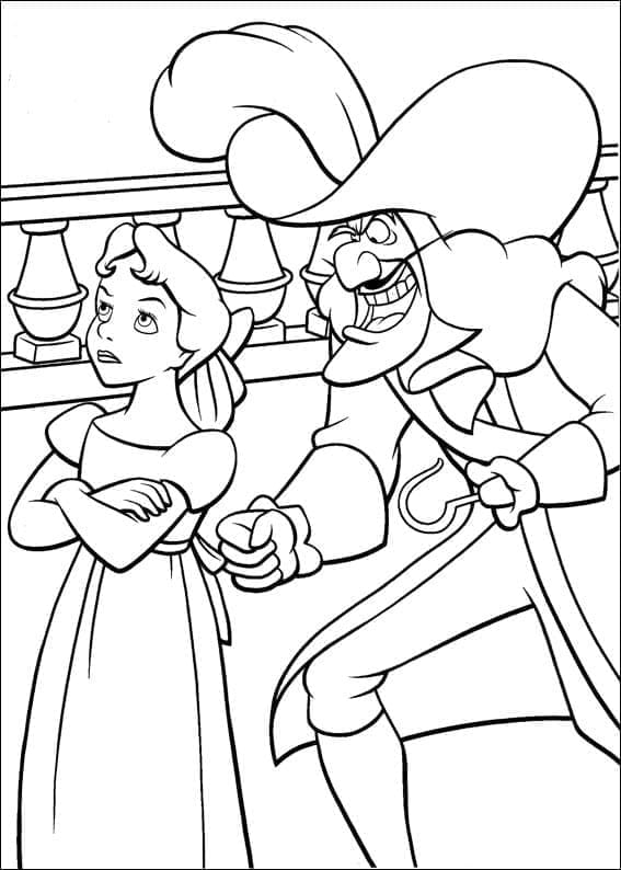 Zeichne Wendy und Captain Hook