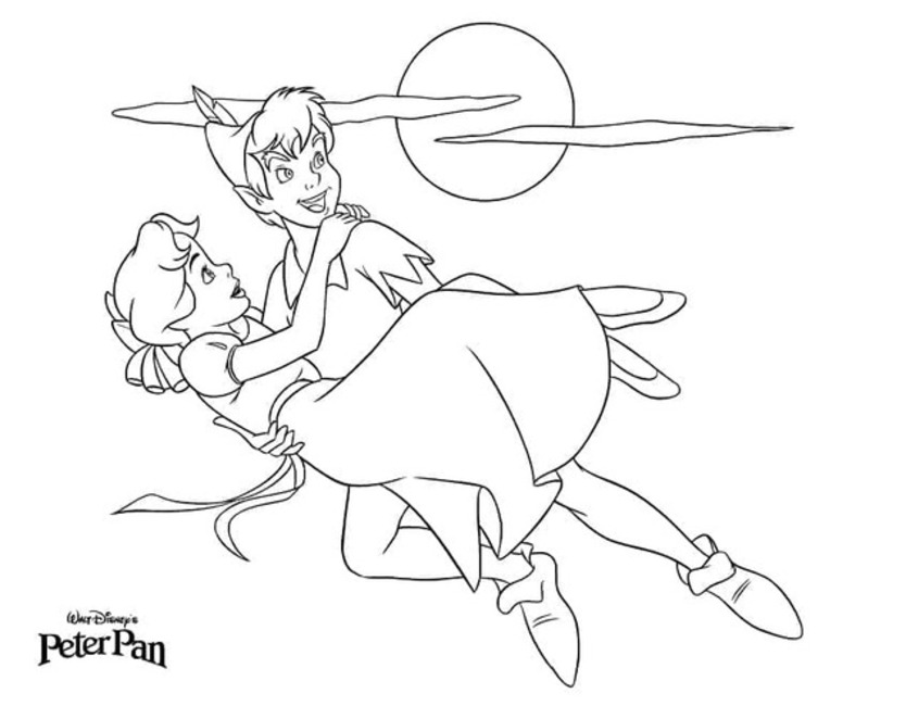 Zeichne das Treffen von Peter Pan und Wendy