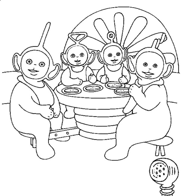 Zeichne druckbare Teletubbies