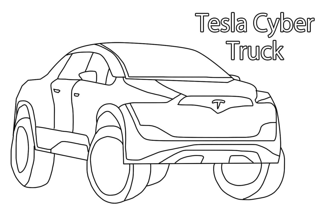 Zeichne einen Tesla Cyber truck