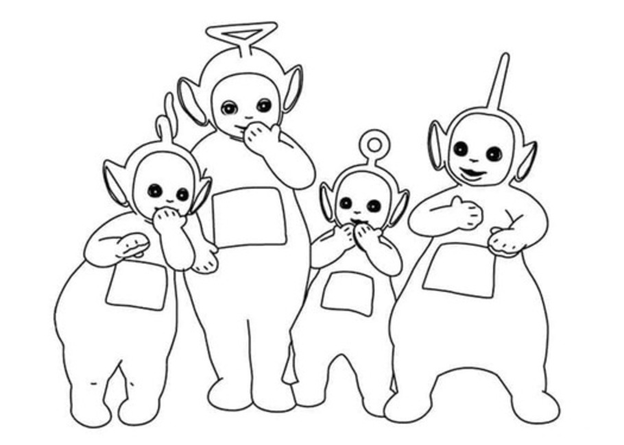Zeichne fröhliche Teletubbies