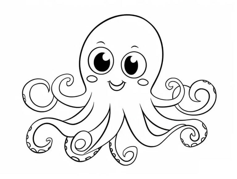 Zeichnen Oktopus schlicht bei Kindern