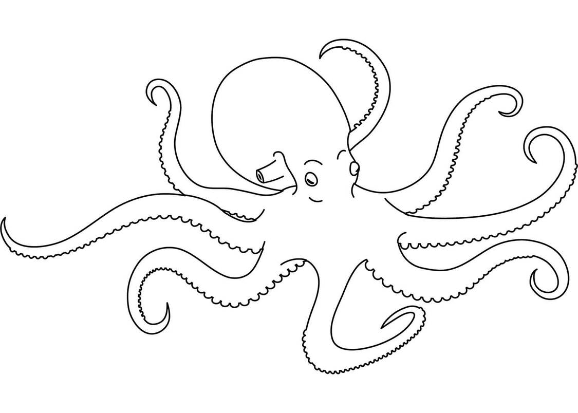 Zeichnen Oktopus sehr einfach