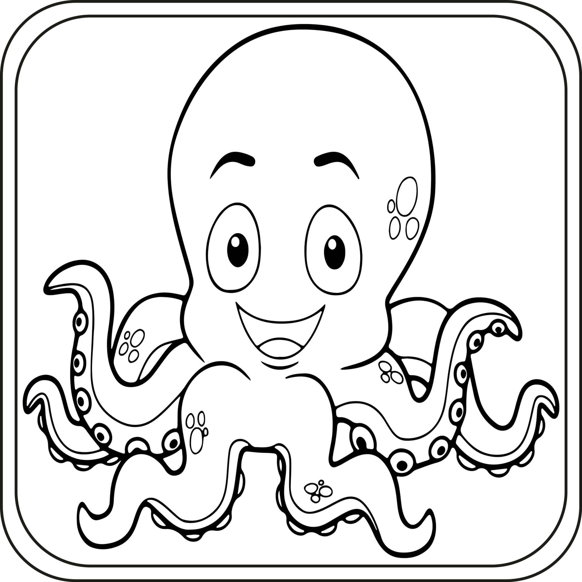 Zeichnen Oktopus zum Ausdrucken für Kinder