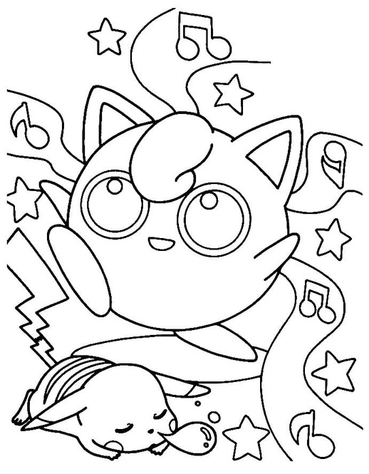 Zeichnen Pikachu und Pummeluff