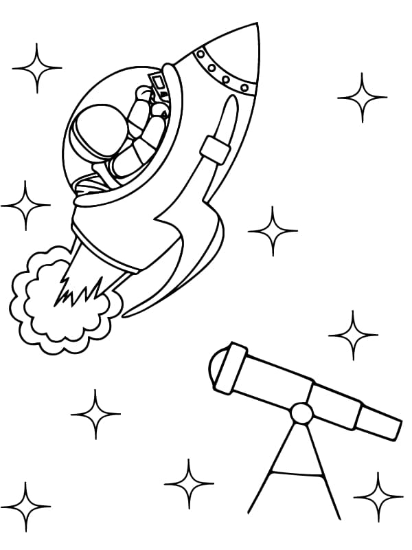Zeichnen Raumschiff zum Ausdrucken für Kinder