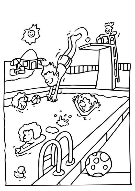 Zeichnen Schwimmbad bei Kindern
