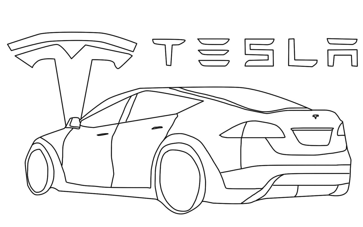 Zeichnen Sie Tesla Auto Modell X