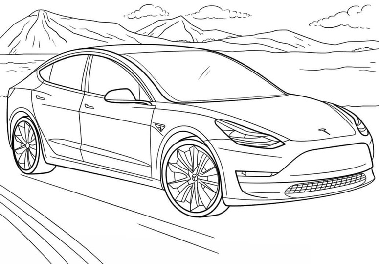 Zeichnen Sie Tesla Modell 3