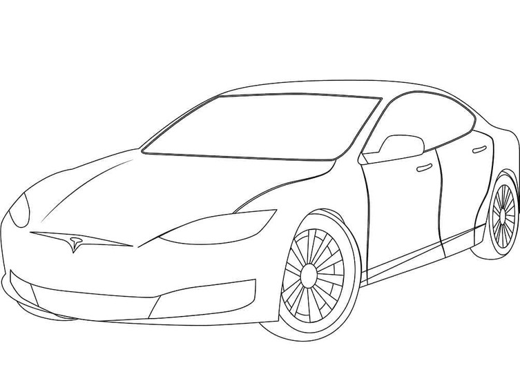 Zeichnen Sie Tesla Modell S
