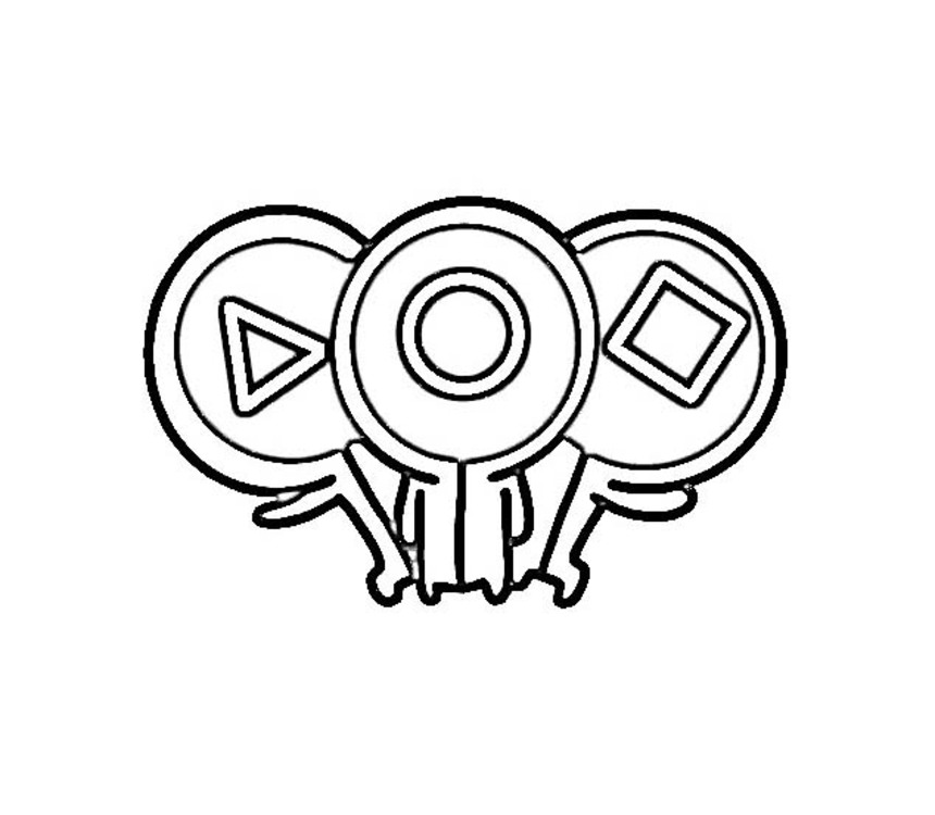 Zeichnen Squid Game sehr basisch