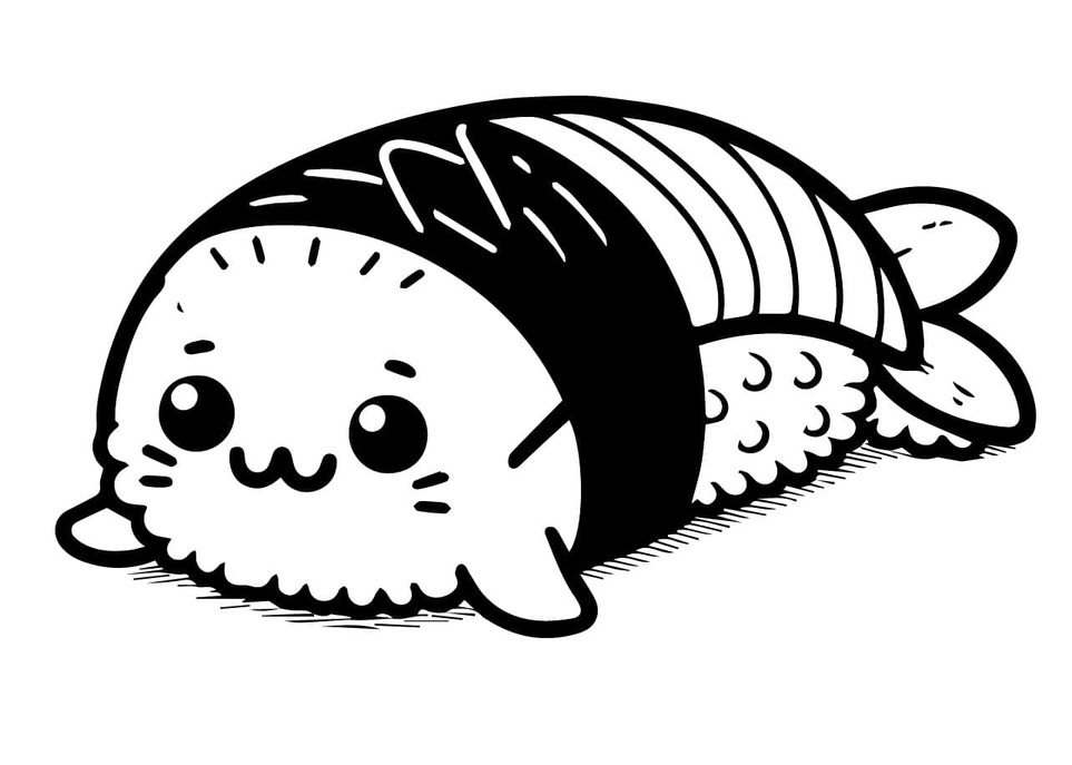 Zeichnen Sushi Niedlich