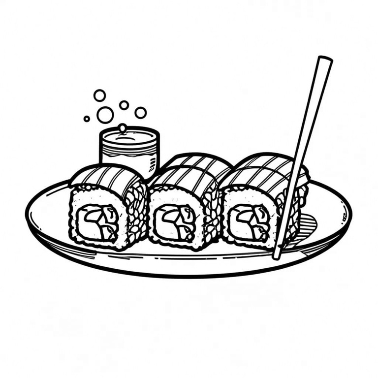 Zeichnen Sushi bei Kindern
