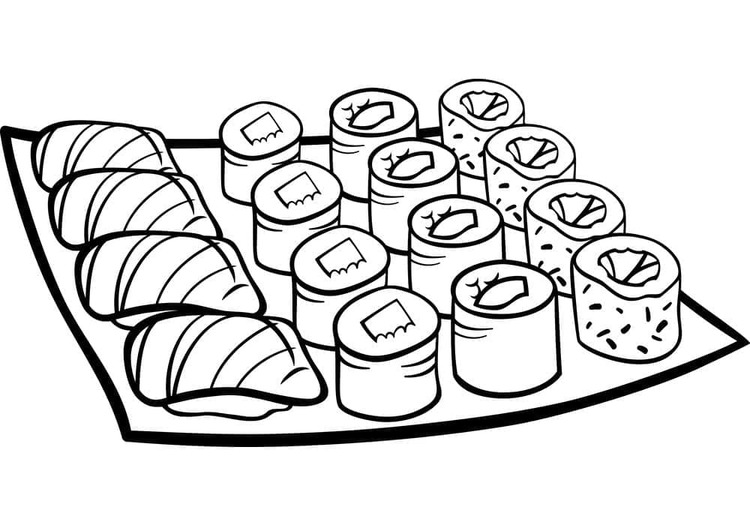 Zeichnen Sushi zum Ausdrucken