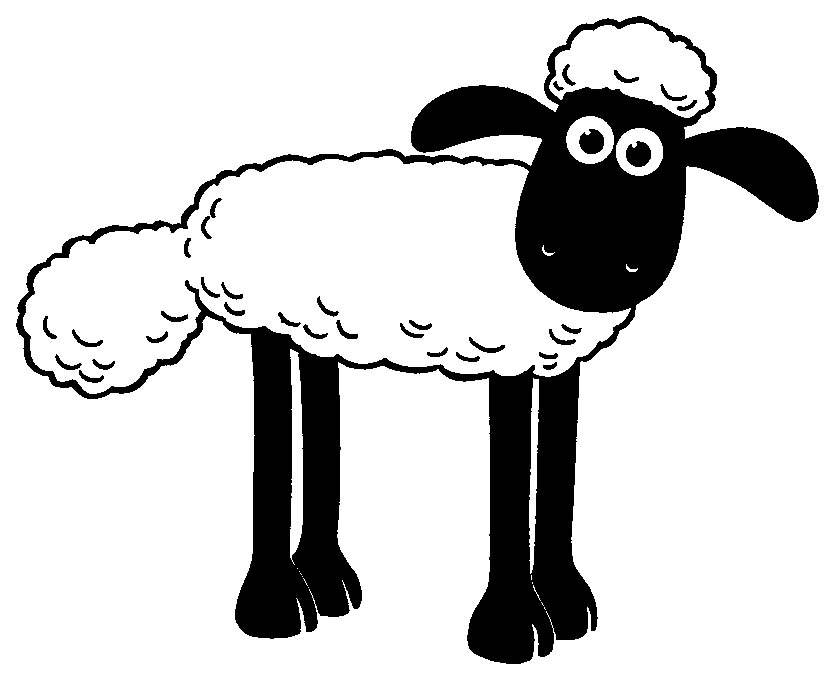 Zeichnen frei Shaun das Schaf zum Ausdrucken für Kinder