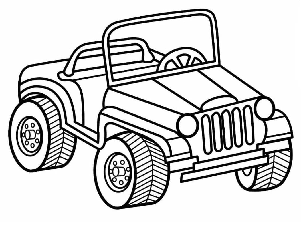 Zeichnen Jeep einfach druckbar