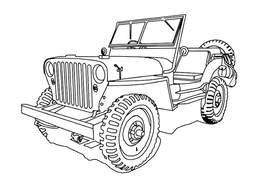 Zeichnen Jeep kostenlos druckbar